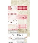 BLOC 18 FEUILLES 15.5 X 30.5 CM - BASIC PAPERS SET -  OH GIRL