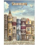 PAPIER DE RIZ A4 - VINTAGE LIBRARY THE WORLD OF BOOK 21X29.7 - DFSA4752 - STAMPERIA