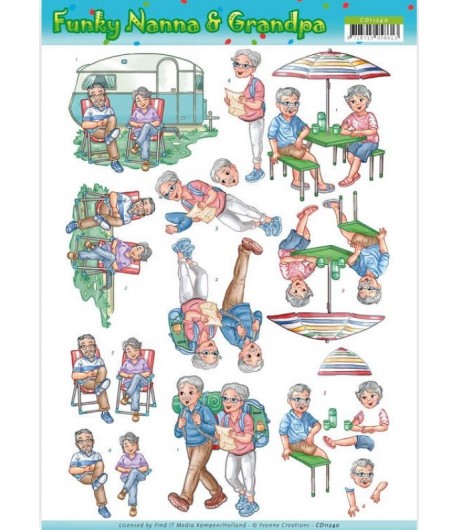 FEUILLE 3D FUNKY NANNA AND GRANDPA - CD11240
