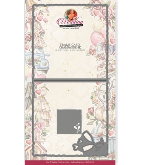 DIE CADRES FRAME CARD CHAMPAGNE - CDCD10138 13.5X27 CM