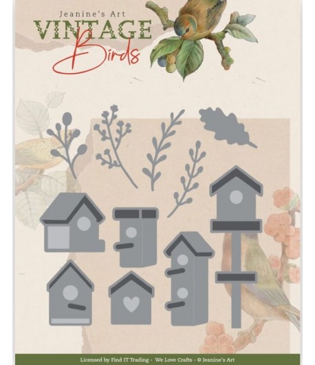 DIES VINTAGE BIRDS - BIRDHOUSES  JAD10172