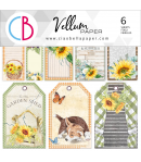 6 FEUILLES VELLUM FARMHOUSE GARDEN FUSSY CUT CIAO BELLA 15X15CM CBVQ003
