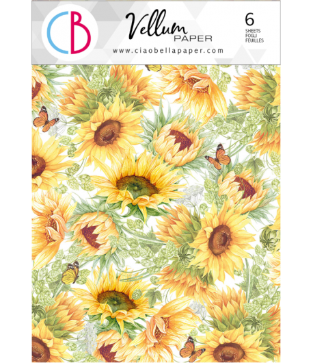 6 FEUILLES A4 VELLUM FARMHOUSE GARDEN CIAO BELLA CBV003