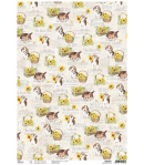 PAPIER DE RIZ A3 FLOWERS AND PUPPIES 30.6 X 42.7CM CBRM069 CIAO BELLA