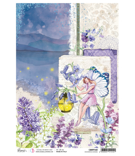 PAPIER DE RIZ A4 ENCHANTED EVENING 21 X 29.7 CM CIAO BELLA CBRP340