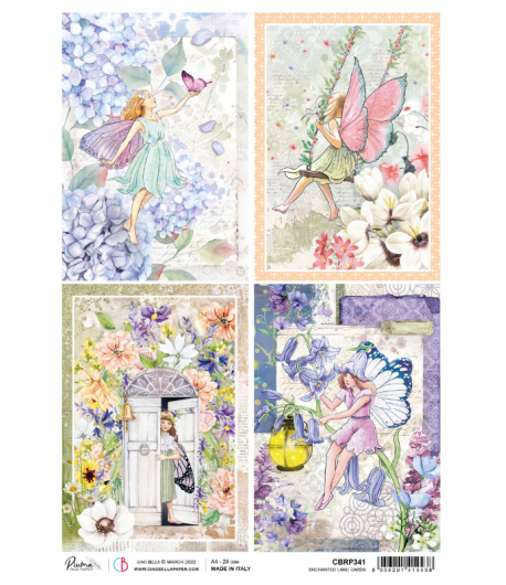 PAPIER DE RIZ A4 ENCHANTED LAND CARDS 21 X 29.7 CM CIAO BELLA CBRP341