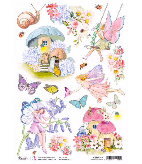PAPIER DE RIZ A4 I BELIEVE IN FAIRIES 21 X 29.7 CM CIAO BELLA CBRP343
