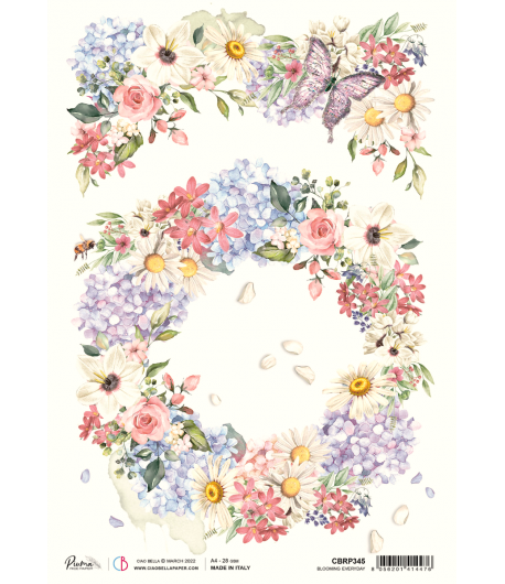 PAPIER DE RIZ A4 BLOOMING EVERYDAY 21 X 29.7 CM CIAO BELLA CBRP345