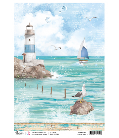 PAPIER DE RIZ A4 COASTAL CRAZE 21 X 29.7 CM CIAO BELLA CBRP350