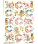 PAPIER DE RIZ A4 BEACH MOOD 21 X 29.7 CM CIAO BELLA CBRP351