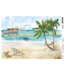 PAPIER DE RIZ A4 AT THE SEASHORE 21 X 29.7 CM CIAO BELLA CBRP352