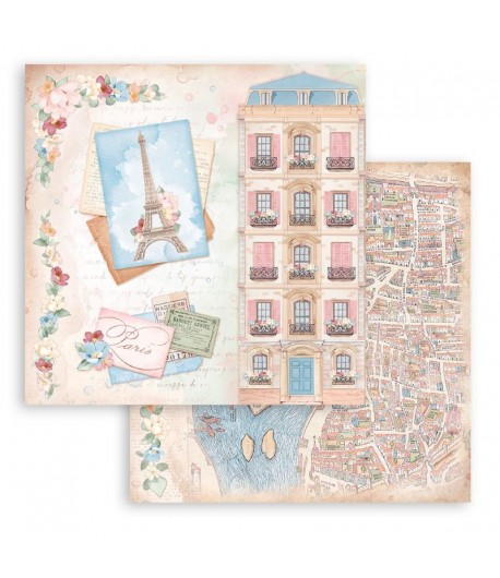 PAPIER CREATE HAPPINESS OH LA LA - TOUR EIFFEL 30X30CM - SBB927 - STAMPERIA
