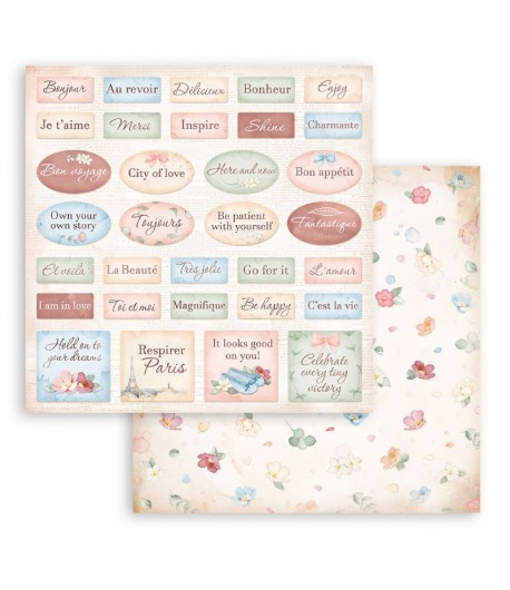PAPIER CREATE HAPPINESS OH LA LA - LABELS 30X30CM - SBB930 - STAMPERIA