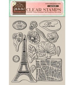 TAMPONS CLEAR CREATE HAPPINESS OH LA LA 14X18CM WTK174 STAMPERIA