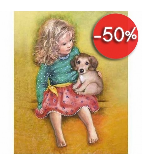 IMAGE 3D FILLETTE ET CHIOT 24X30 GK2430062