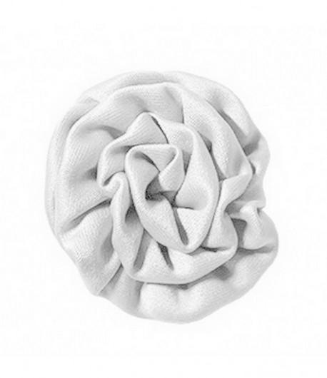 5 FLEURS EN TISSU - BLANC