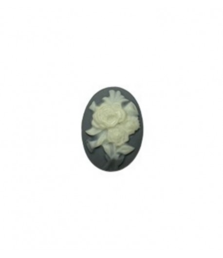 CAMÉE FLEUR EN PLASTIQUE - GRIS