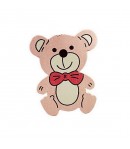 OURSON EN BOIS  - ROSE