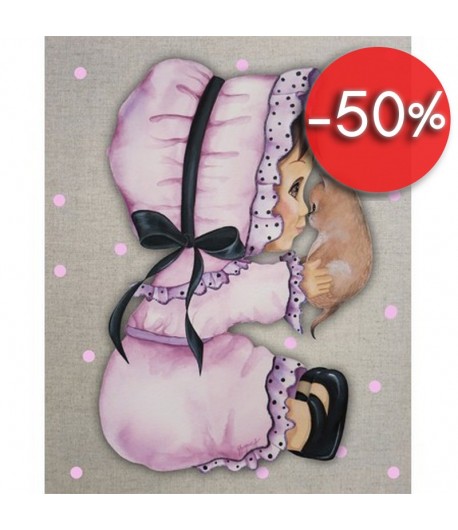 IMAGE 3D PETITE FILLE ET CHAT 24X30 GK2430039