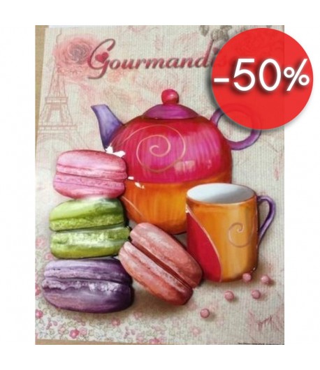 IMAGE 3D MACARONS ET THEIERE 24X30 GK2430086