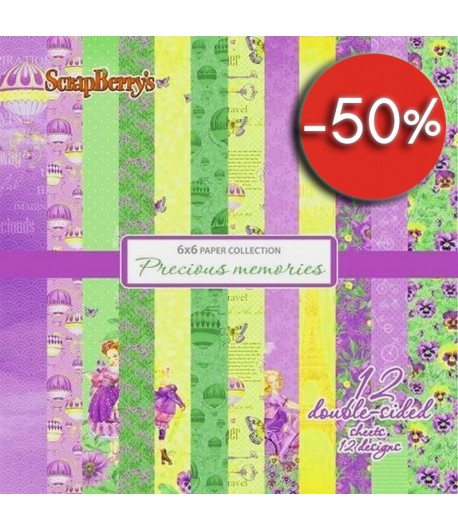 BLOC 12 FEUILLES 15 X 15 CM SWEET MOMENTS- SCRAPBERRY'S