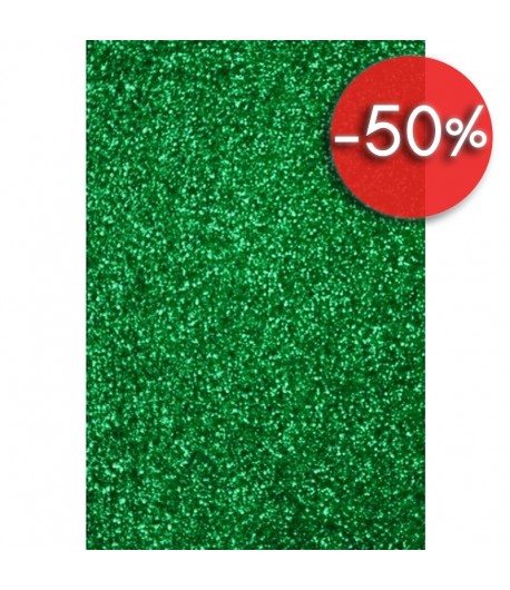 FEUILLE DE MOUSSE GLITTER A4 - VERT