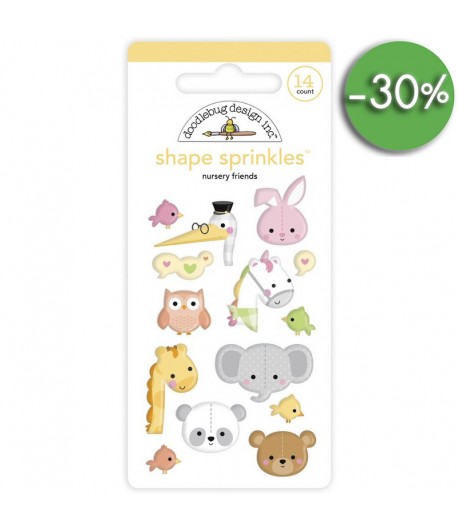 STICKERS EPOXY - NURSERY FRIENDS - SHAPE SPRINKLES - DOODLEBUG DESIGN