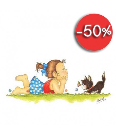  IMAGE 3D PETITE FILLE ET CHATON 24X30 VE270