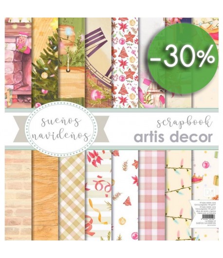 BLOC 8 FEUILLES SUENOS NAVIDENOS ARTIS DECOR 30X30CM 1419000119