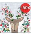 SERVIETTE RENNE ET ROUGE GORGE DE NOEL