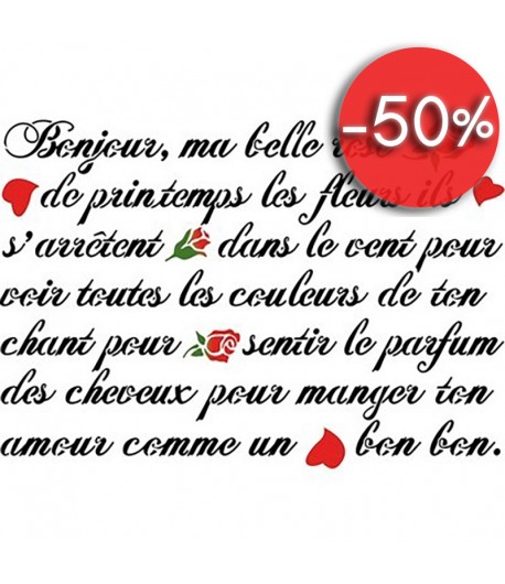 POCHOIR ECRITURE PRINTEMPS 30 X 44 CM