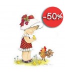 IMAGE 3D FILLETTE ET COQ 24X30  VE257