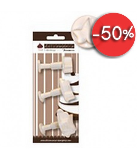 SET 3 EMPORTE-PIECES LIERRE AVEC POUSSOIR