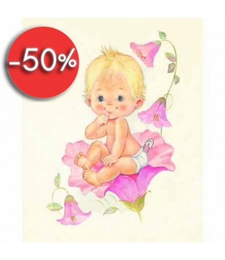 IMAGE 3D BEBE FILLE ET FLEURS 24X30 GK2430076