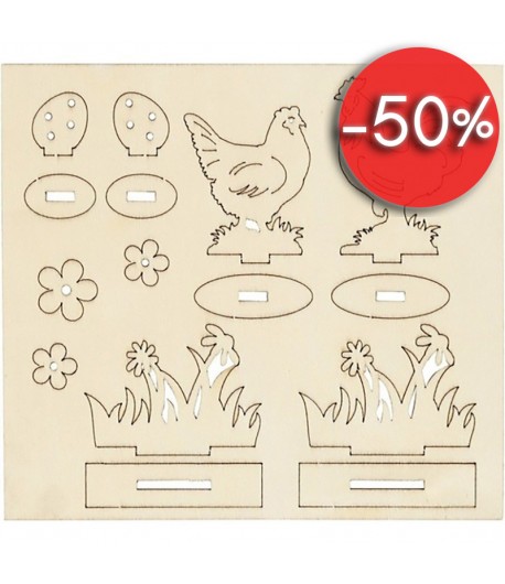 KIT MINIATURES BOIS POULES