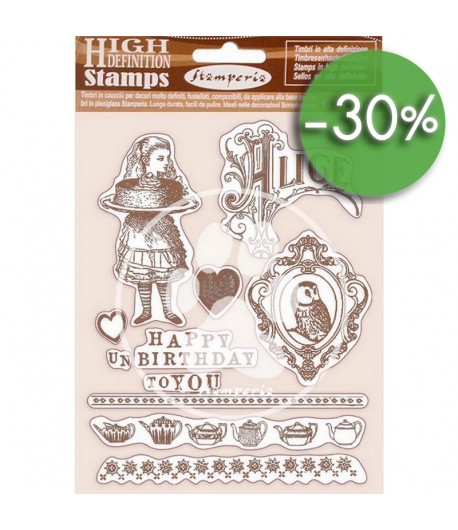 TAMPONS HD ALICE CHECKMATE 14X18CM WTKCC204 STAMPERIA