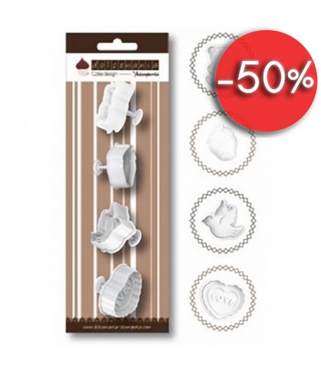 SET 4 EMPORTE-PIECES OURSONS ET COEURS