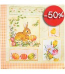 SERVIETTE LAPIN VICHY ORANGE