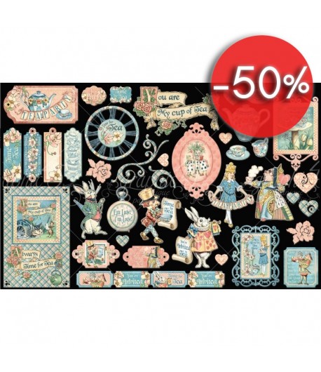 DIE CUTS G45 ALICE TEA PARTY EPHEMERA - 4502364