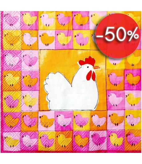 SERVIETTE POULE ET POUSSINS