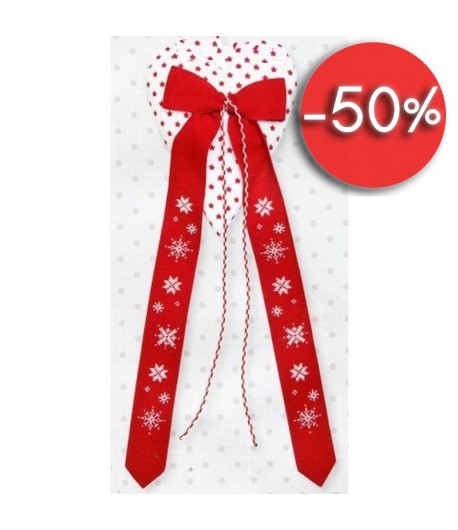 KIT A BRODER AIDA COEUR NOEUD FLOCONS