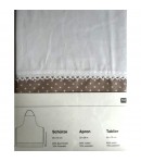 TABLIER BLANC ET BEIGE 85X70CM