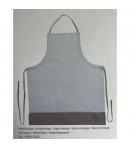 TABLIER BLANC ET BEIGE 85X70CM