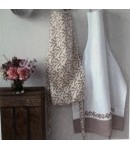 TABLIER BLANC ET BEIGE 85X70CM