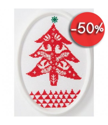 KIT A BRODER AIDA SAPIN ROUGE NOEL