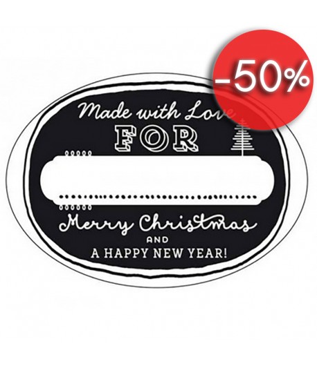 TAMPON BOIS - NOEL MADE WITH LOVE OVAL