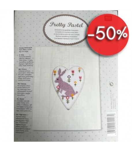 KIT A BRODER LIN LIEVRE CADRE