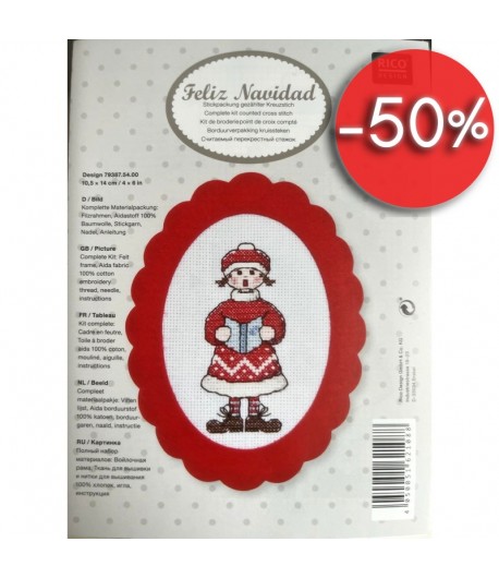 KIT A BRODER AIDA PETITE FILLE FEUTRINE