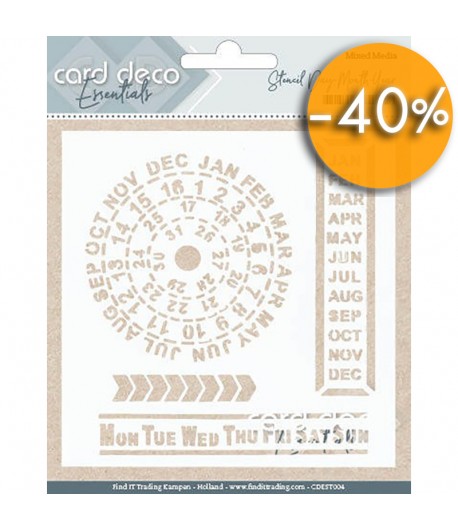 POCHOIR JOURS MOIS 13X13CM CDEST004