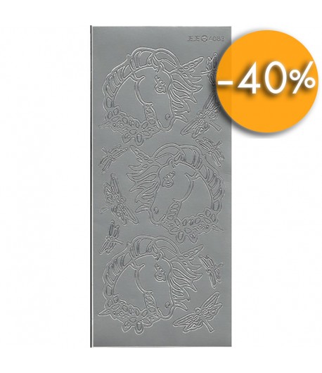 STICKERS LICORNES ARGENT